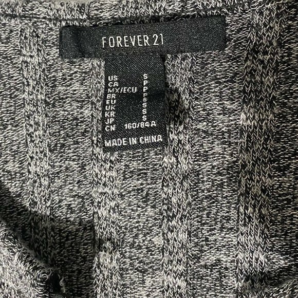 Forever 21 Lightweight Heather Gray Button-Down Cropped Cardigan Sweater - Picture 3 of 4